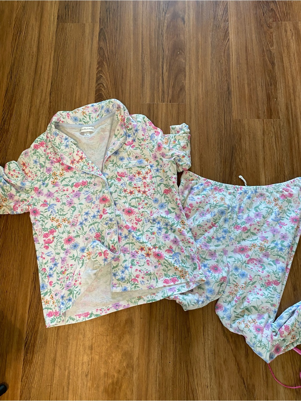 Miss Elaine Floral Pajama Set Long Sleeve Button Down